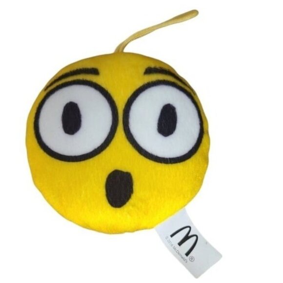 McDonalds Wow Emoji 2 inch Plush Surprise Shock Happy Meal Toy Stuffed Animal - Picture 1 of 5